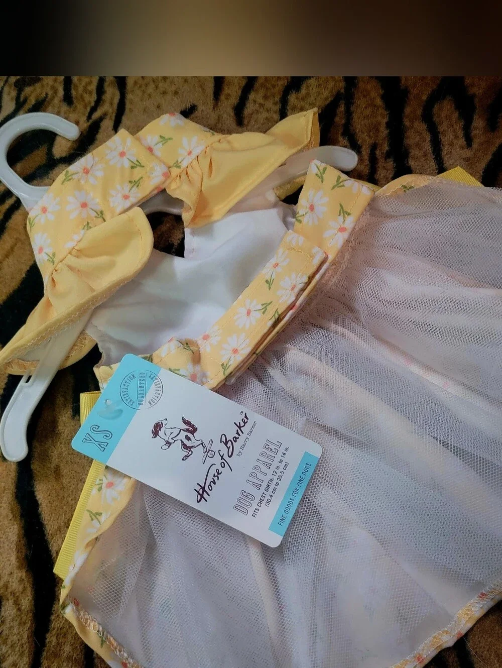 Pet Dog Or Cat Yellow Daisy Bow Dress Xs New